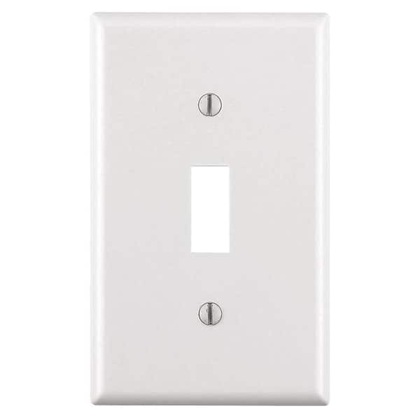 Leviton 1-Gang White Toggle Plastic Standard Wall Plate (1-Pack) 88001-W (2)