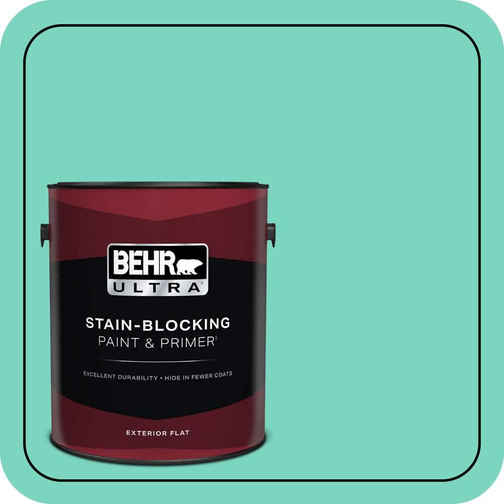 BEHR ULTRA 1 gal. #P430-3 Green Parakeet Flat Exterior Paint & Primer