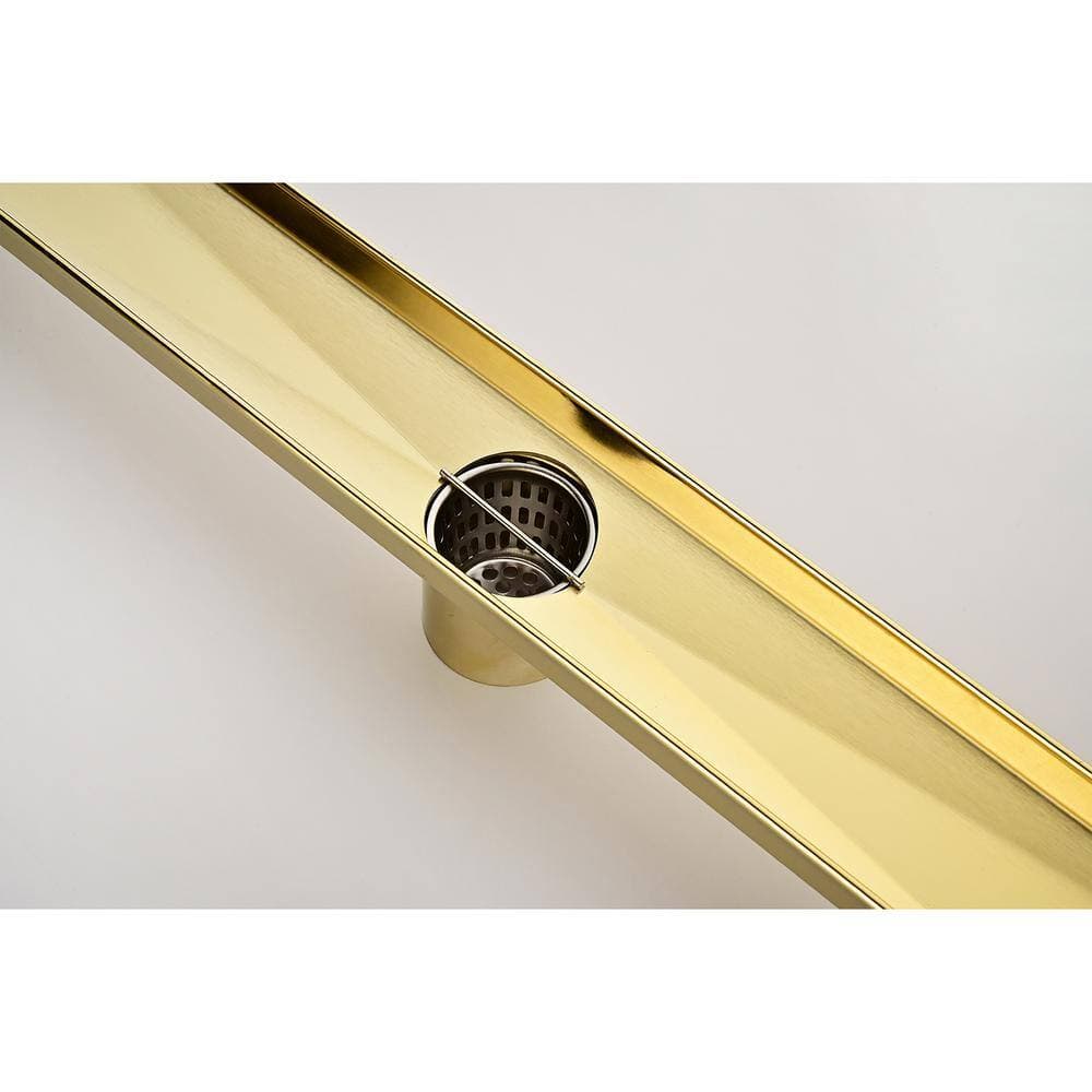 Tahanbath 24in Hair Catchers and Strainers, 3.2 in H x 4.4 in D In Brushed Gold Stainless Steel Decorative Drain Cover (3)
