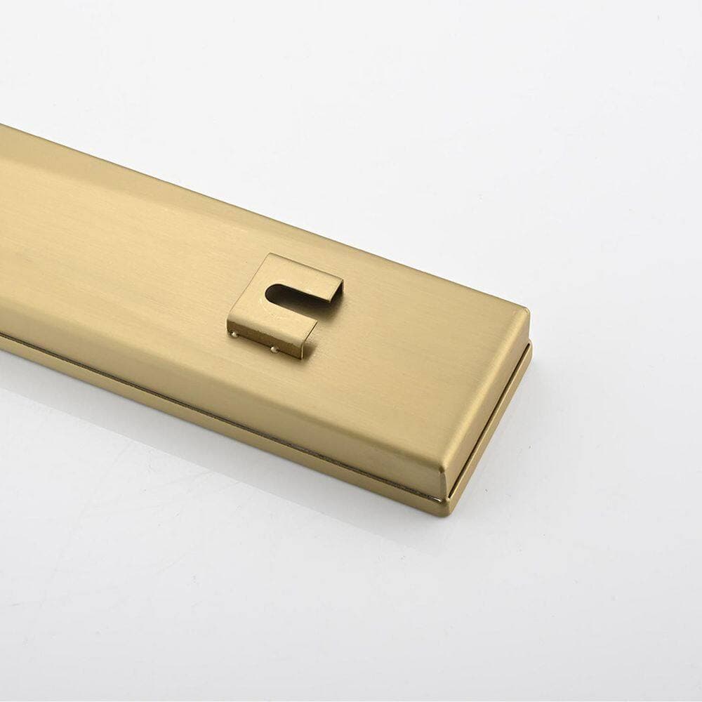 Satico 36 in. Linear Grid Shower Drain with Leveling Feet in Brushed Gold (3)