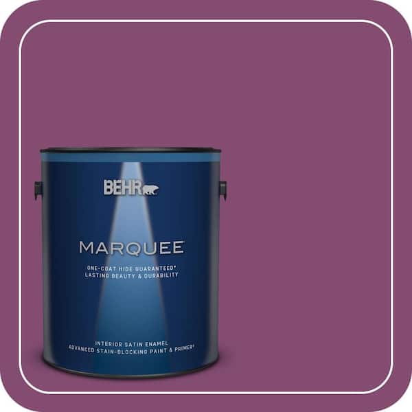 BEHR MARQUEE 1 gal. #680B-7 Sugar Plum Satin Enamel Interior Paint & Primer (2)