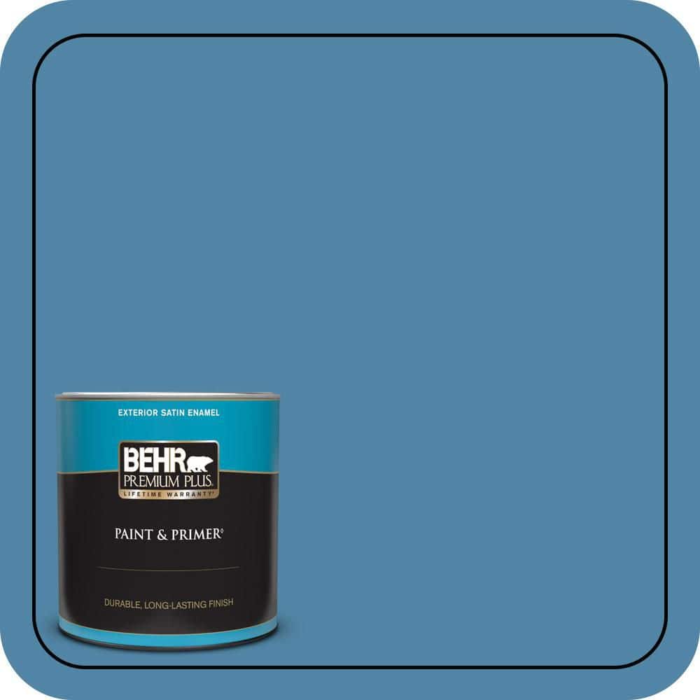 BEHR PREMIUM PLUS 1 qt. #M500-4 Hemisphere Satin Enamel Exterior Paint & Primer