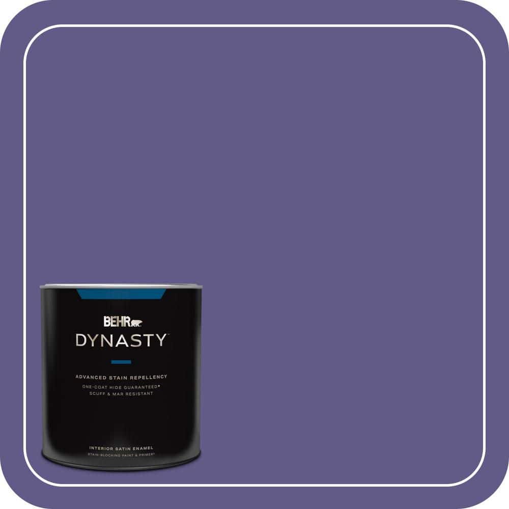 BEHR DYNASTY 1 qt. #S-G-640 Purple Balloon Satin Enamel Interior Stain-Blocking Paint & Primer