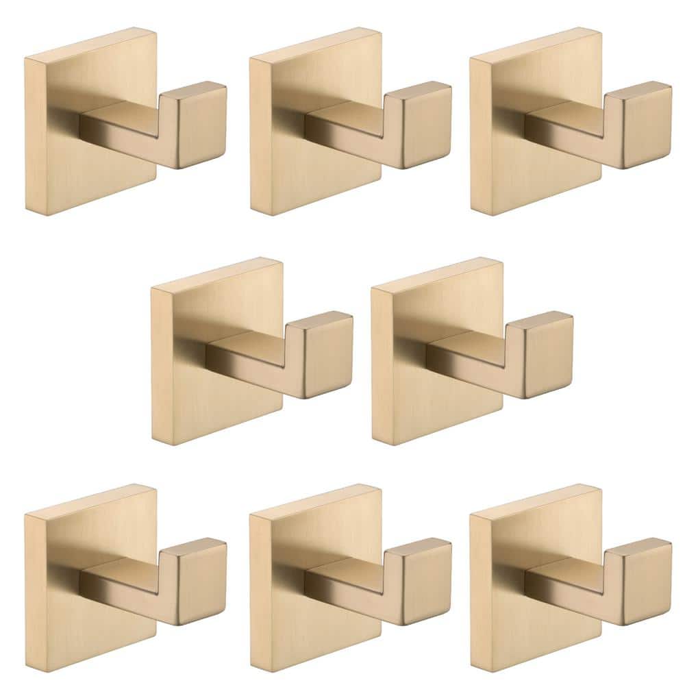 Unbranded 8-Pack Stainless Steel Wall Mounted Towel Hooks Coat Hooks in Brushed Gold (1)