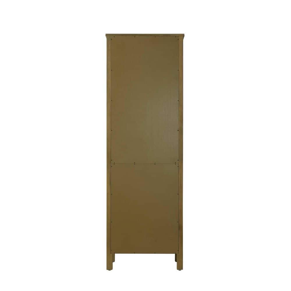 TIMELESS HOME 24 in. W x 18 in. D x 72 in. H Brown Freestanding Linen Cabinet (3)