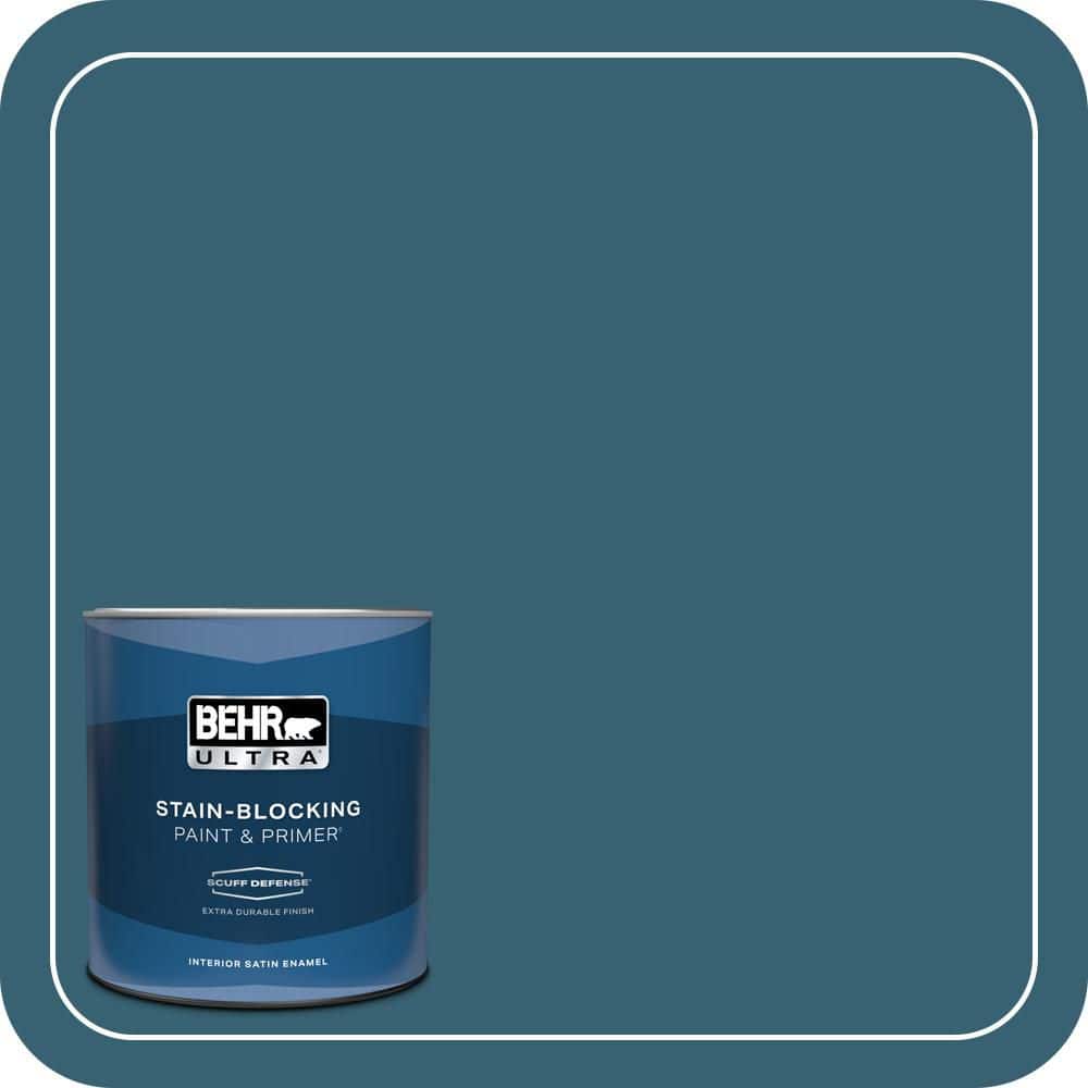 BEHR ULTRA 1 qt. #PPU13-18 Bermudan Blue Extra Durable Satin Enamel Interior Paint & Primer