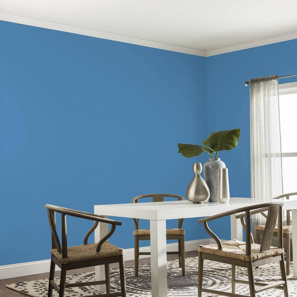 Glidden Premium 1 gal. PPG1161-5 Ship's Harbor Eggshell Interior Latex Paint (4)