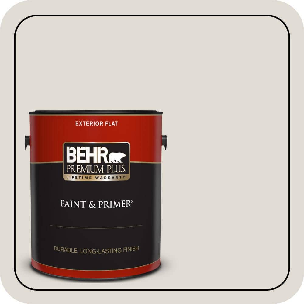 BEHR PREMIUM PLUS 1 gal. #T13-2 Empire Porcelain Flat Exterior Paint & Primer