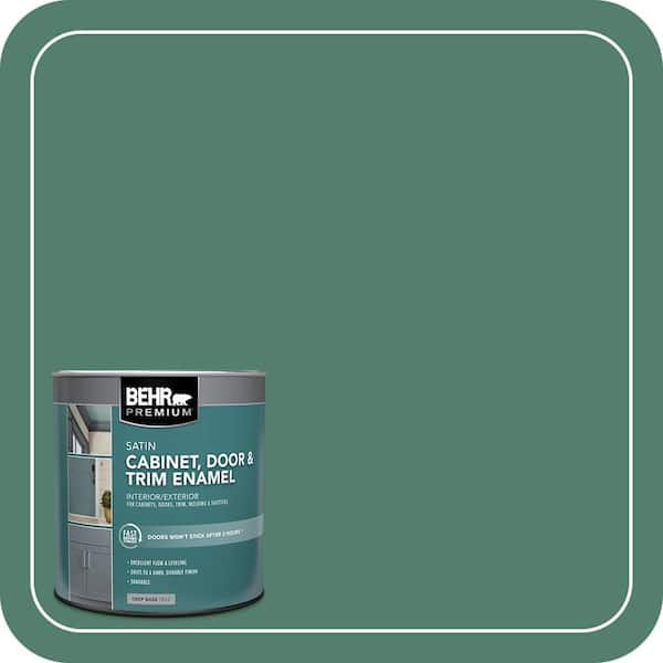BEHR PREMIUM 1 qt. #M430-6 Park Bench Satin Enamel Interior/Exterior Cabinet, Door & Trim Paint (2)