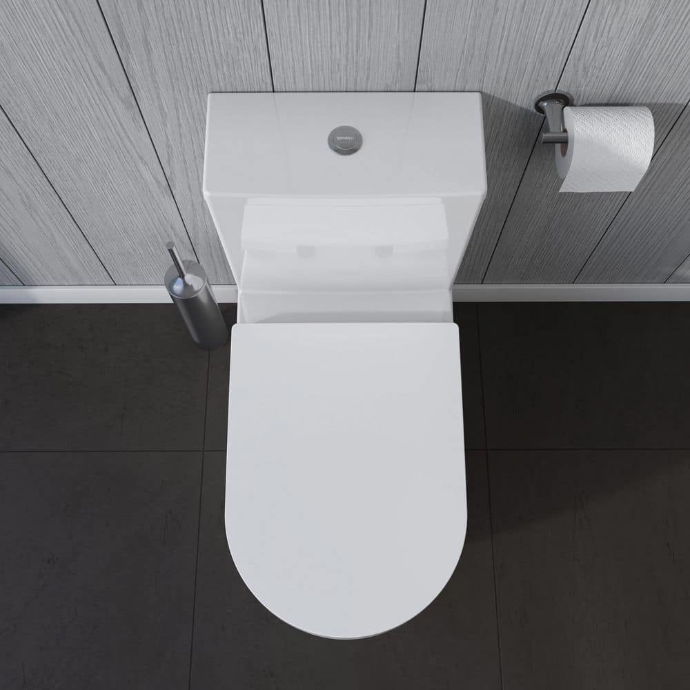 Duravit ME by Starck 1-piece 1.28 GPF Single Flush Elongated Toilet in White Seat Included (2)