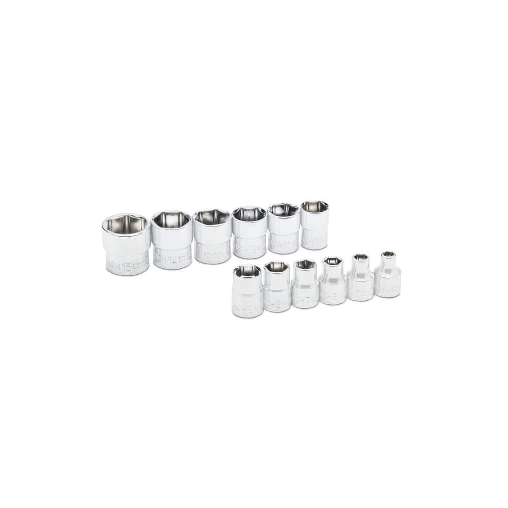 GEARWRENCH 1/4 in. Drive Low Profile 6-Point Metric Socket Set (12-Piece) (3)