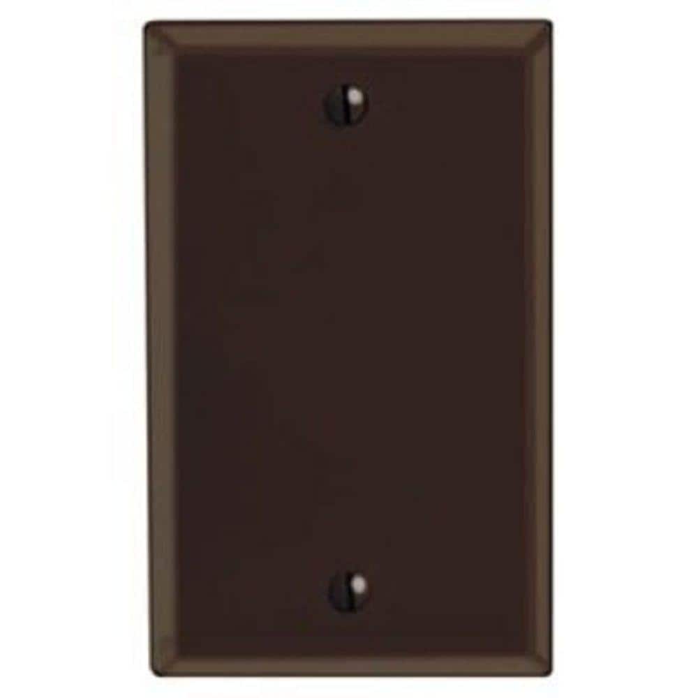 Leviton 1-Gang Brown Blank Plate Plastic Standard Wall Plate (1-Pack) 85014
