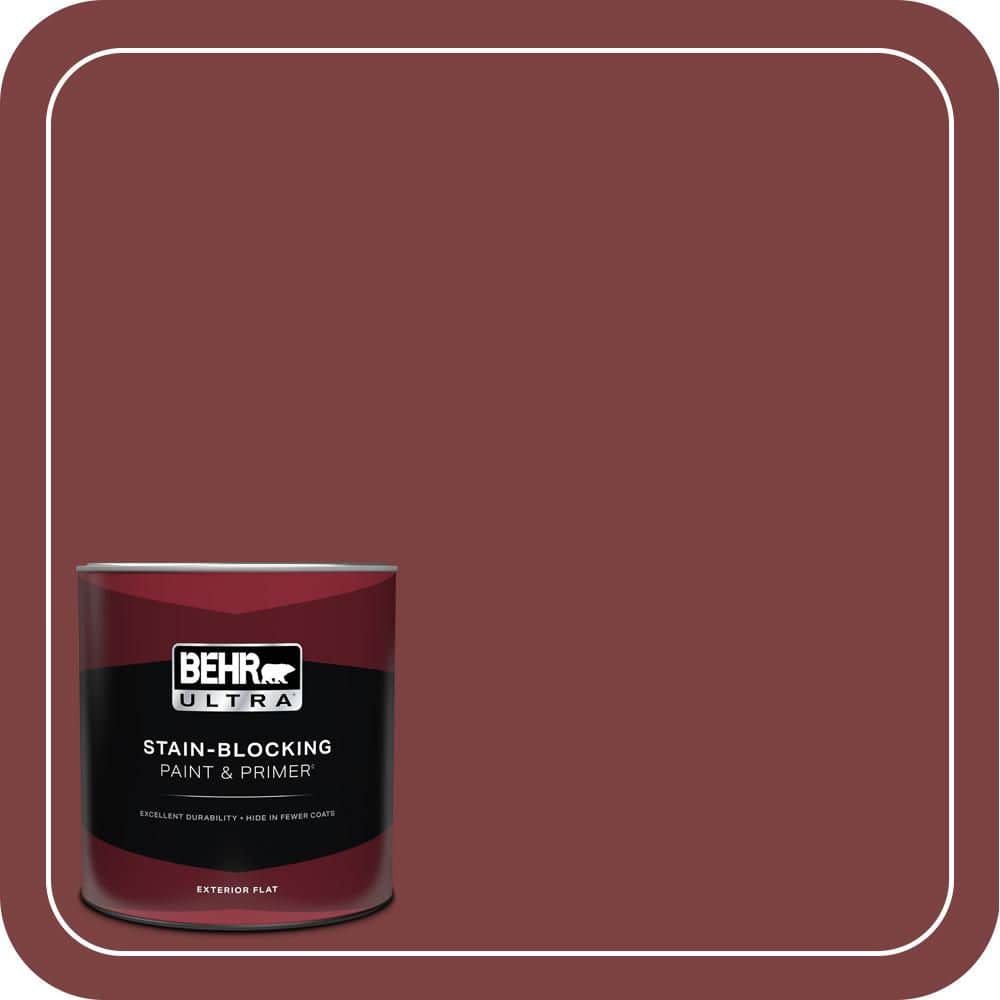 BEHR ULTRA 1 qt. #PPH-67 Red Wine Flat Exterior Paint & Primer