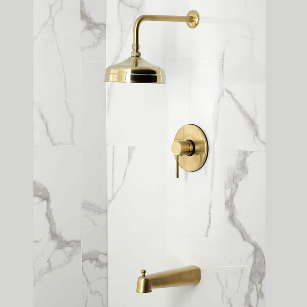 Kingston Brass Concord 1-Handle 1-Spray Tub and Shower Faucet 1.8 GPM in Brushed Brass (2)