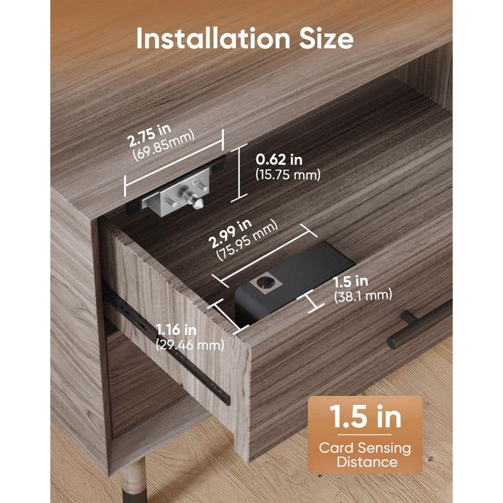 Numhew Smart Bluetooth Cabinet Locks Hidden, Safety RFID Kid Keyless Drawer Locks for Adults Children Proof (3)