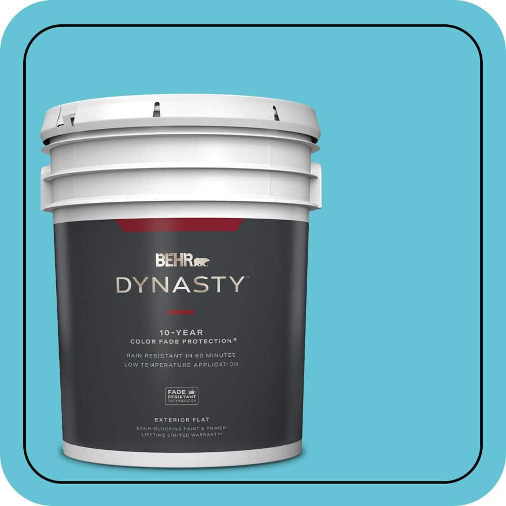 BEHR DYNASTY 5 gal. #P480-4 Rushing Stream Flat Exterior Stain-Blocking Paint & Primer
