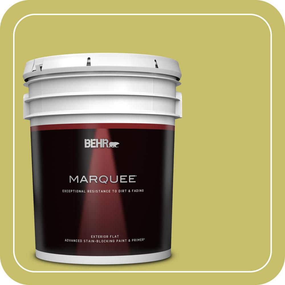BEHR MARQUEE 5 gal. #P350-5 Go Go Lime Flat Exterior Paint & Primer (1)