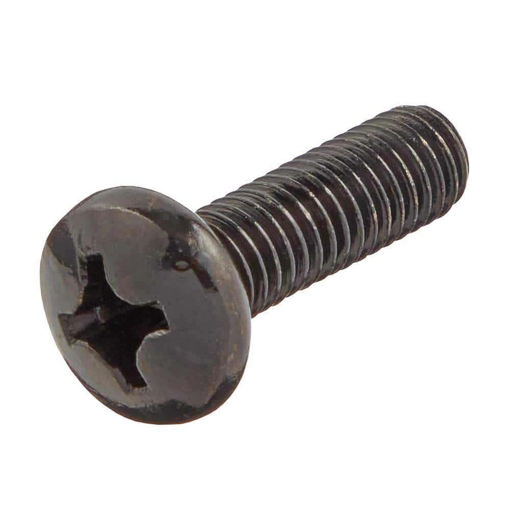 Everbilt M6-1.0 x 20mm Black Pan Head Phillips Drive Machine Screw 4-Pieces