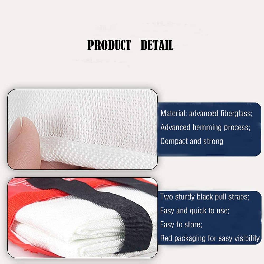 Ahfiwaso Fiberglass Emergency Fire Suppression Blanket Kitchen Heat Shield Orange Fire Blanket 3 Pack (2)