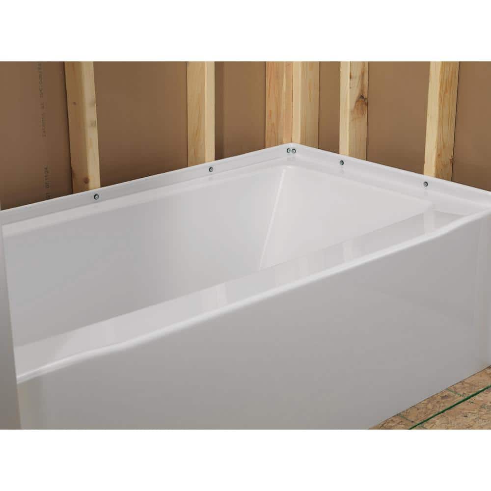 Delta Classic 500 Tile Curve Drain 32 in. L 60 in. W 59.88 in. H Alcove Bathtub Kit with Tub Wall (2)