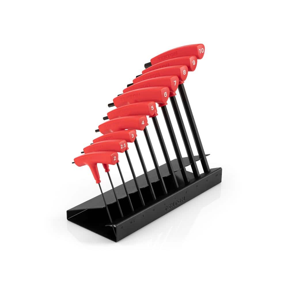 TEKTON Flat End Hex T-Handle Key Set with Stand, 10-Piece (2-10 mm) (1)