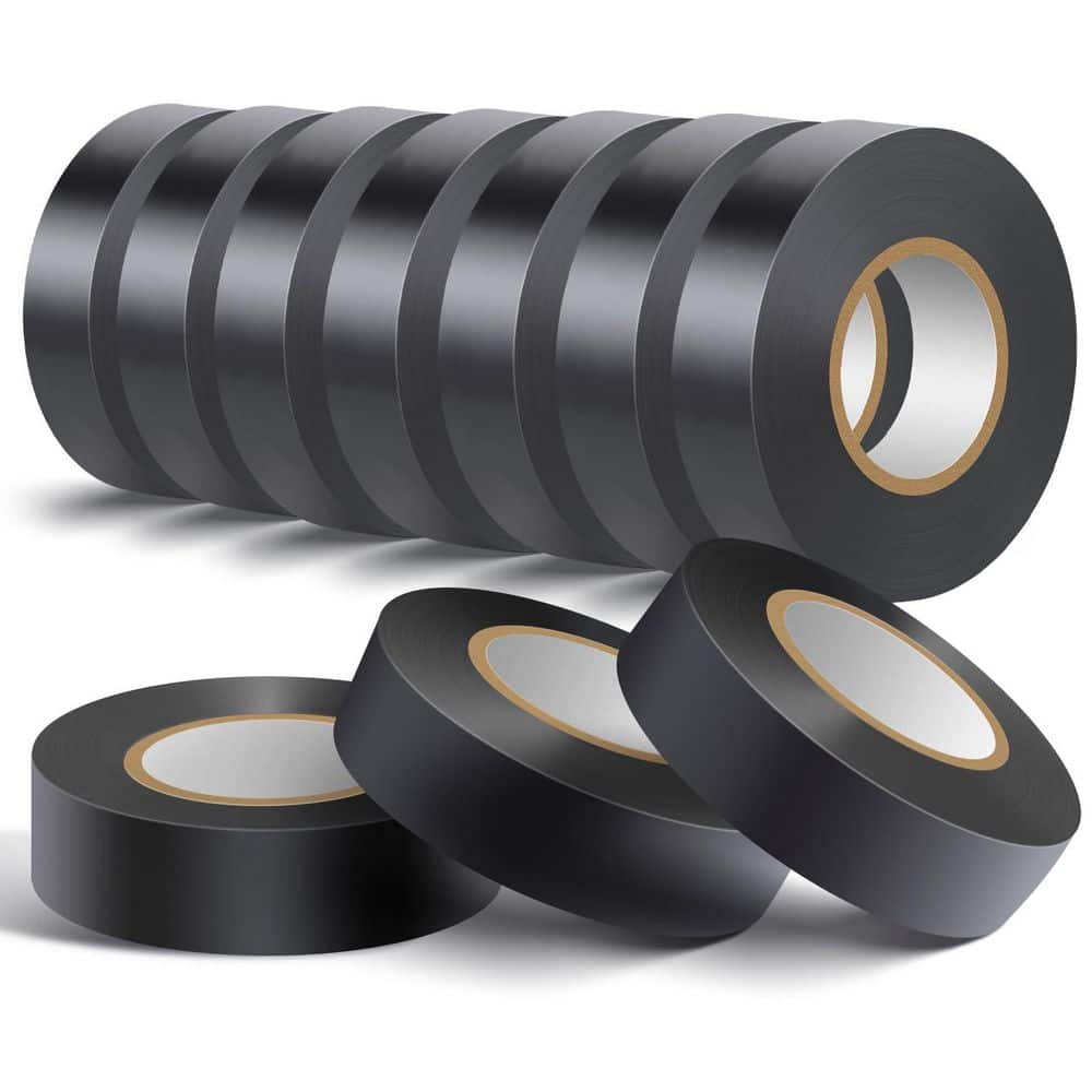 Yichuhaoxi 0.7 in. x 60 ft. Electrical Tape Black 10-Pack Waterproof High Temp Weatherproof Multipurpose Insulating (1)