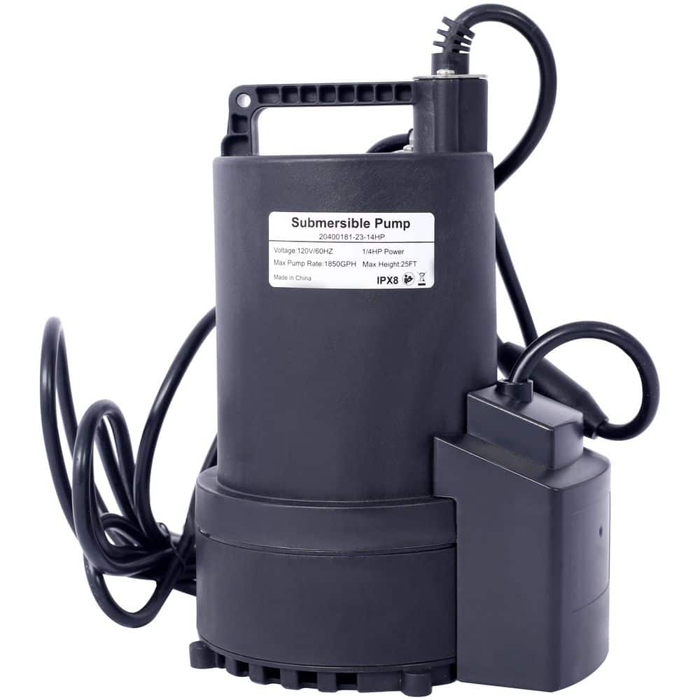 cadeninc 1/4 HP 1850 GPH Automatic Swimming Pool Cover Pump, 120-Volt Submersible w/3/4 Check Valve Adapter for Pool, Hot Tubs (3)