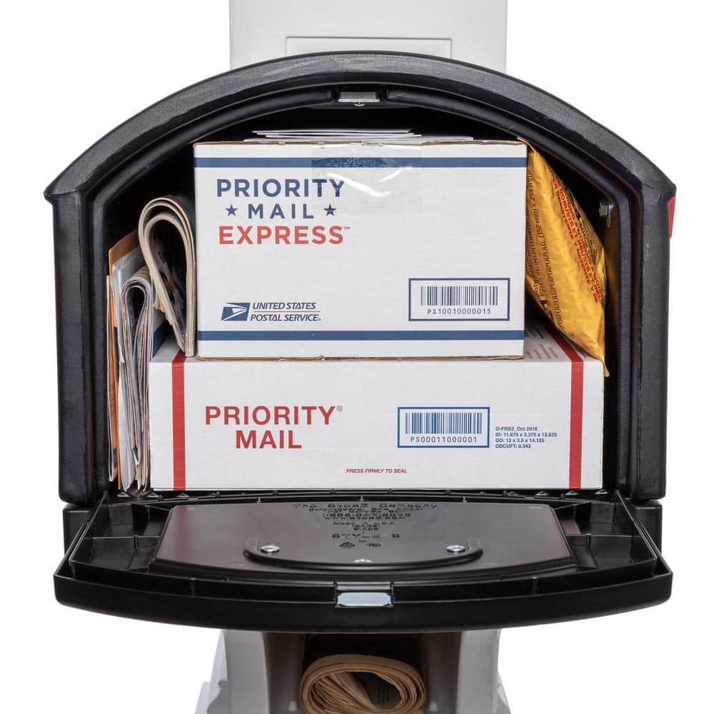 Step2 Atherton Resin Overpost Extra Large Black Onyx Mailbox and Black Onyx Mail Post Combo (3)