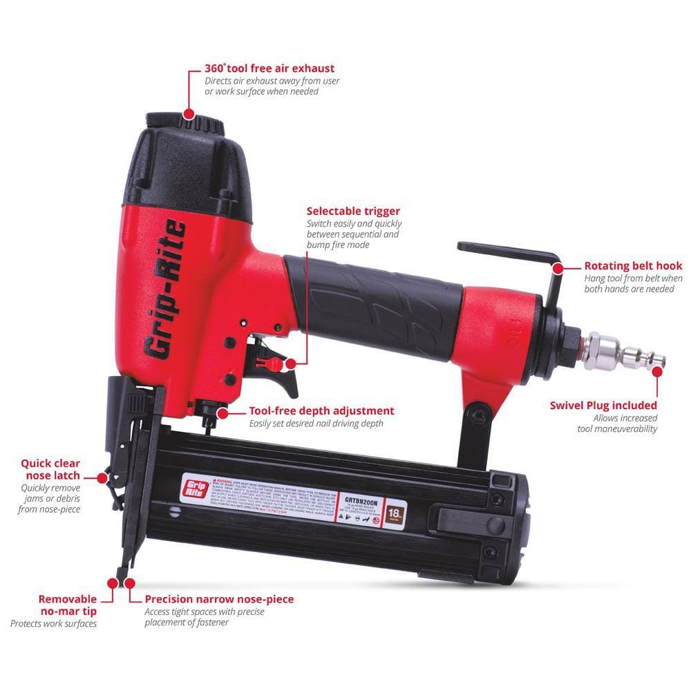 Grip-Rite 2 in. 18-Gauge Pneumatic Brad Nailer (2)