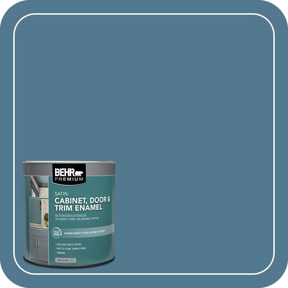 BEHR PREMIUM 1 qt. #PPU14-03 Cayman Bay Satin Enamel Interior/Exterior Cabinet, Door & Trim Paint (1)