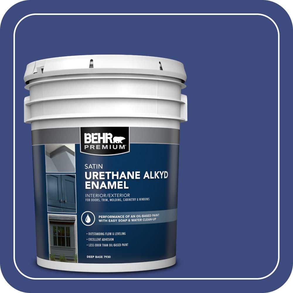 BEHR PREMIUM 5 gal. #P530-7 Tanzanite Urethane Alkyd Satin Enamel Interior/Exterior Paint