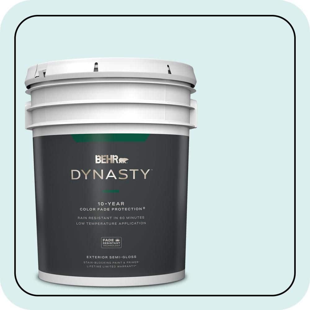 BEHR DYNASTY 5 gal. #520C-1 Spring Rain Semi-Gloss Exterior Stain-Blocking Paint & Primer