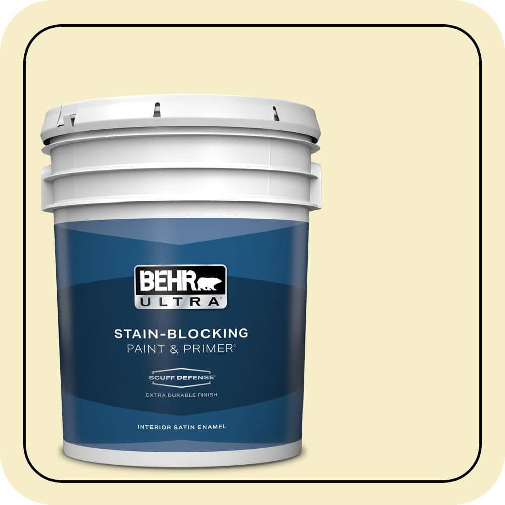 BEHR ULTRA 5 gal. #P330-1 Tart Gelato Extra Durable Satin Enamel Interior Paint & Primer