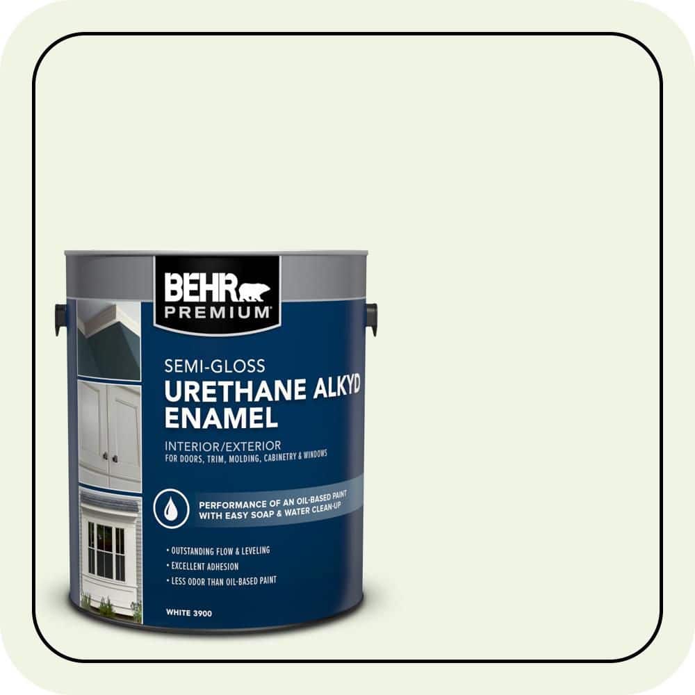 BEHR PREMIUM 1 gal. #M370-1 Fresh Dew Urethane Alkyd Semi-Gloss Enamel Interior/Exterior Paint (1)