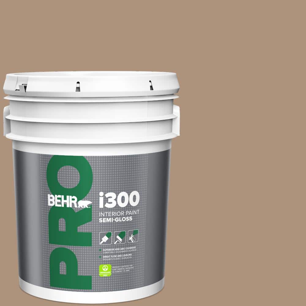BEHR PRO 5 gal. #PPU4-04 Soft Chamois Semi-Gloss Interior Paint