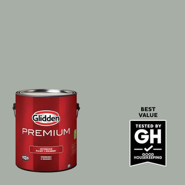 Glidden Premium 1 gal. PPG1033-4 Light Drizzle Satin Interior Latex Paint (2)