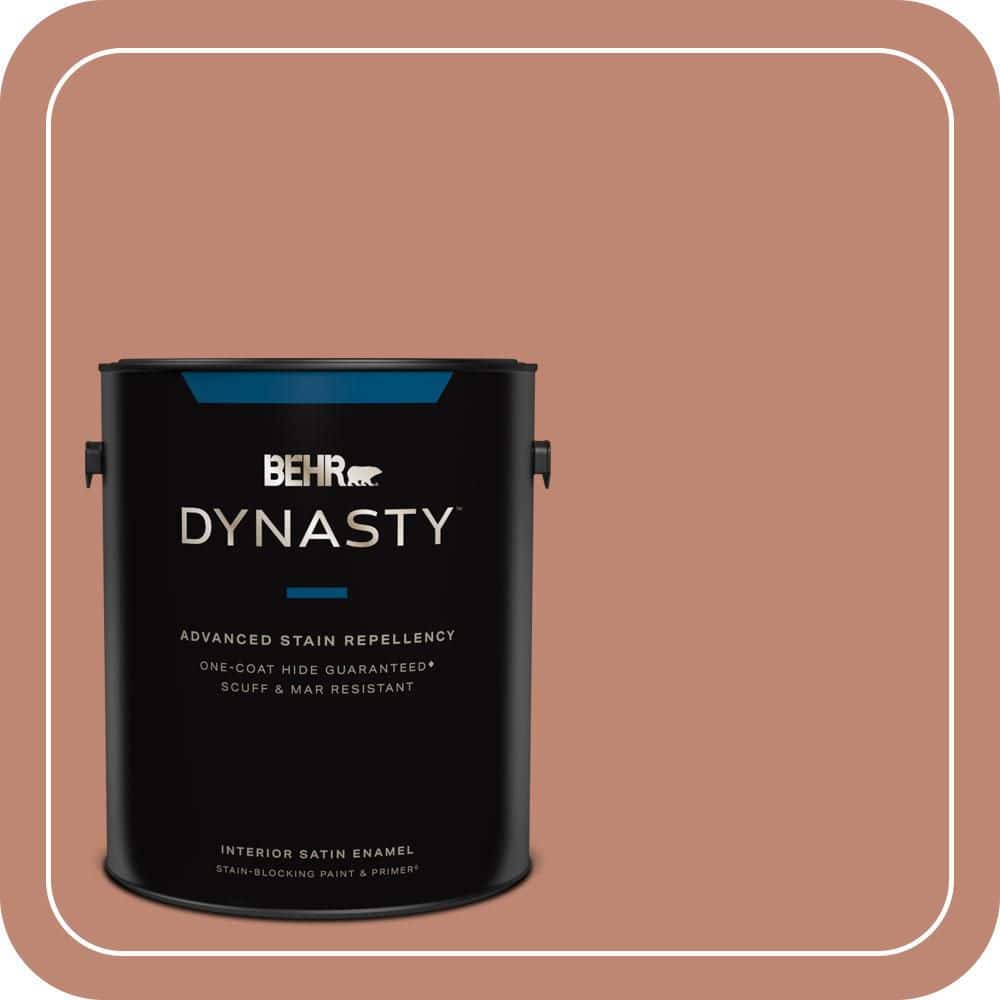 BEHR DYNASTY 1 gal. #PPU2-09 Ginger Rose Satin Enamel Interior Stain-Blocking Paint and Primer