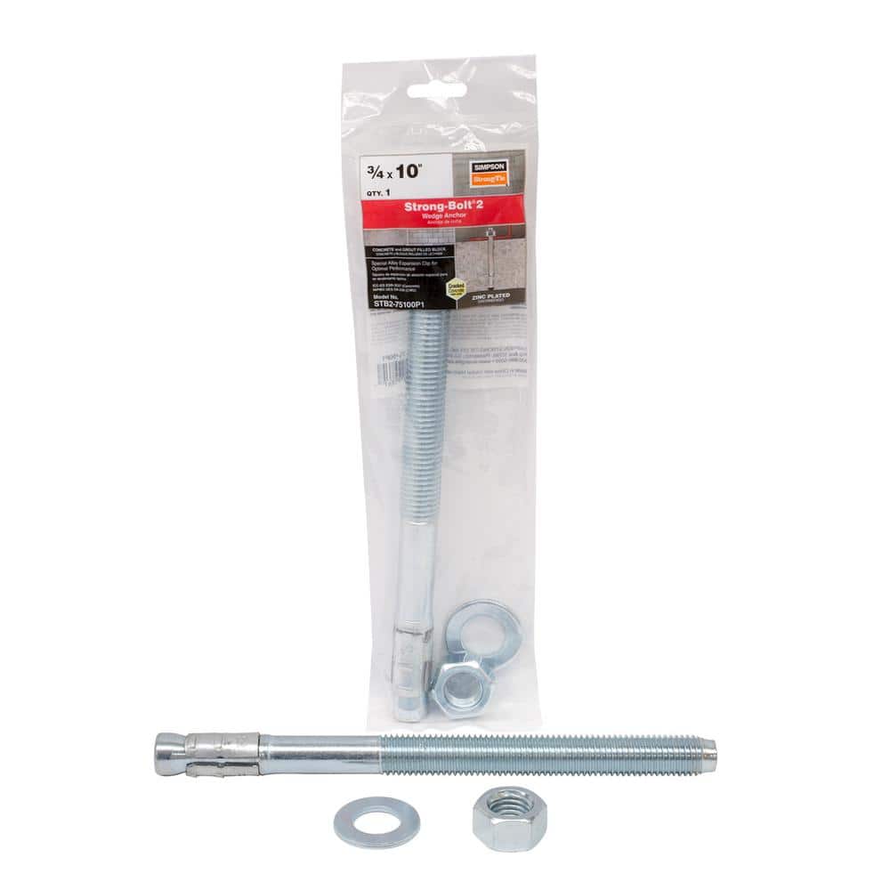 Simpson Strong-Tie Strong-Bolt 3/4 in. x 10 in. Zinc-Plated Wedge Anchor