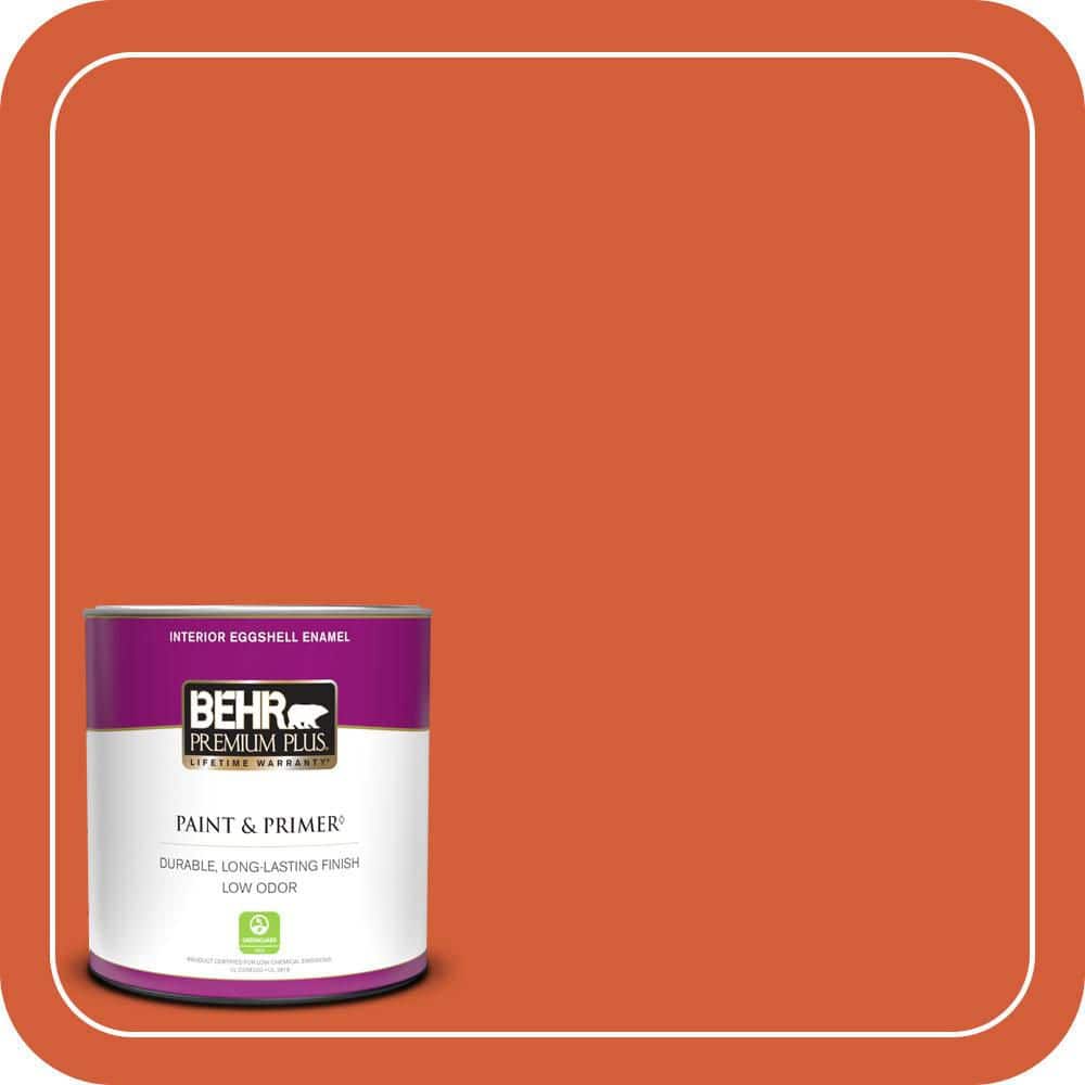 BEHR PREMIUM PLUS #S-G-220 Sweet Mandarin Enamel Interior/Exterior Paint & Primer Color Sample
