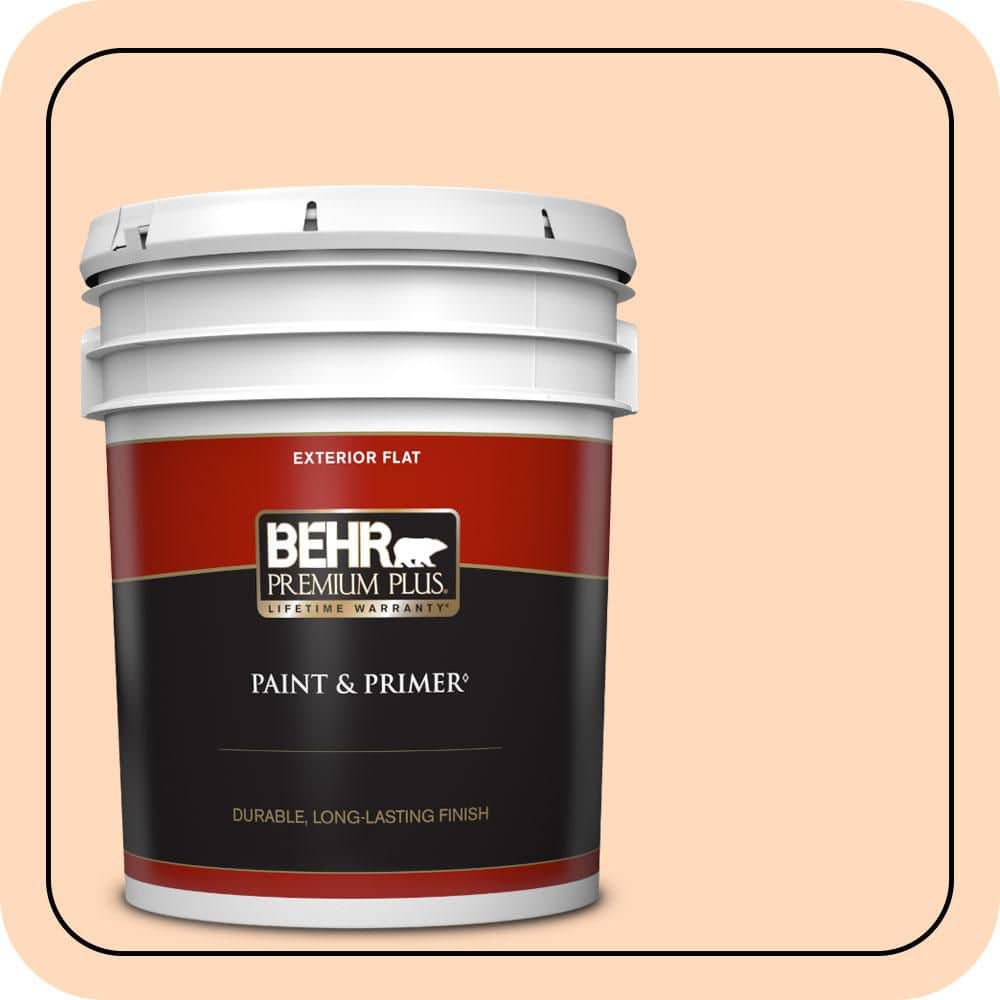 BEHR PREMIUM PLUS 5 gal. #P210-2 Citrus Delight Flat Exterior Paint & Primer