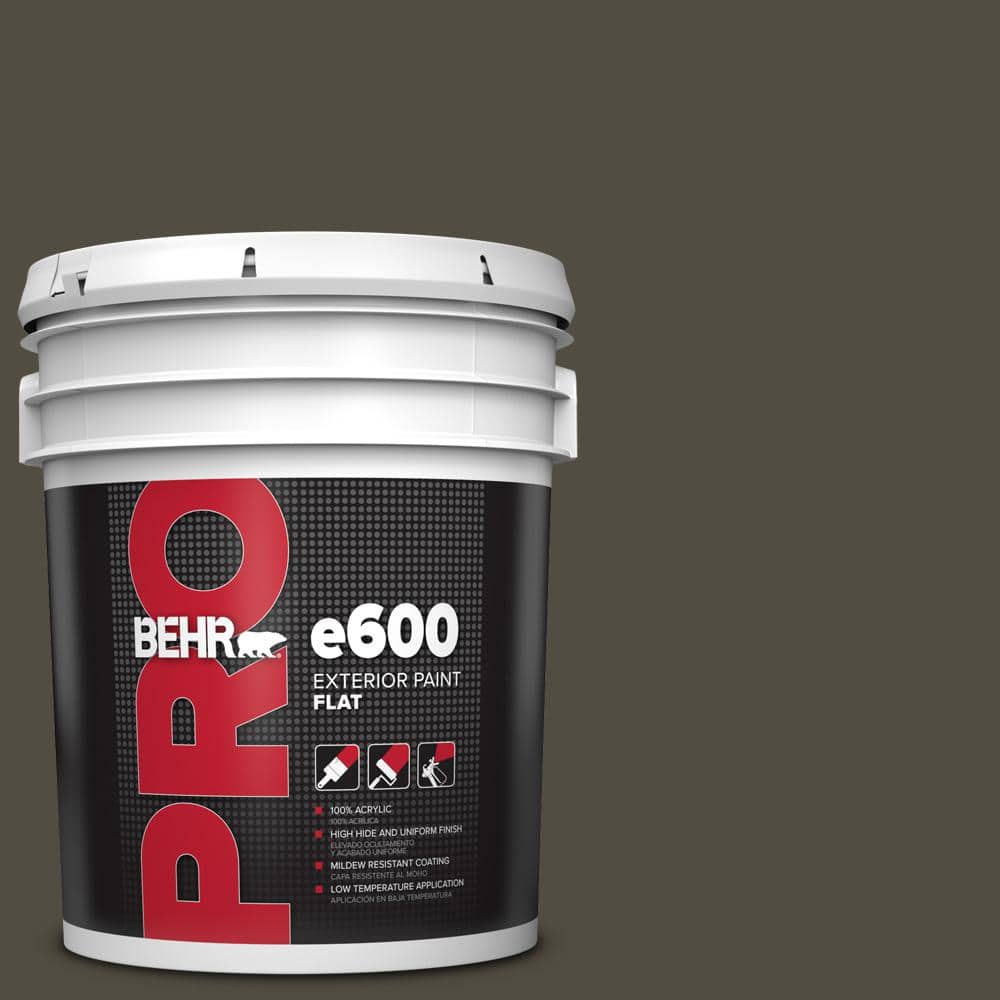 BEHR PRO 5 gal. #S-H-760 Olive Leaf Flat Exterior Paint