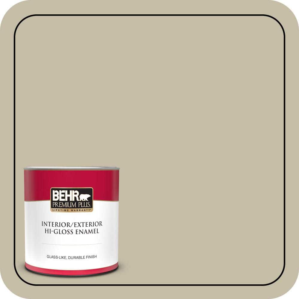 BEHR PREMIUM PLUS 1 qt. #PPU8-18 Celery Powder Hi-Gloss Enamel Interior/Exterior Paint & Primer (1)