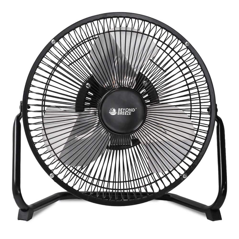 BEYOND BREEZE 9 in. Floor Fan, 3-Speed All Metal Fan with Adjustable Tilt, Portable Small Cradle Floor Fan, Black