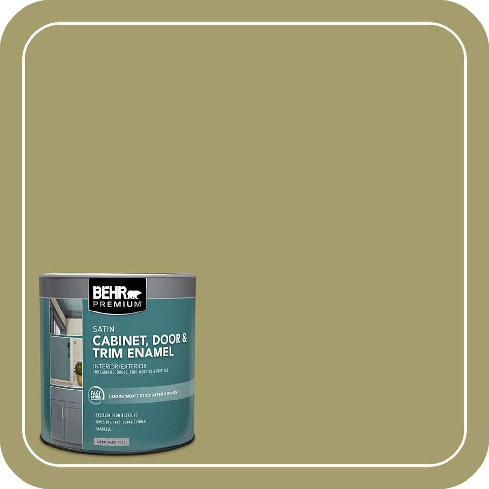 BEHR PREMIUM 1 qt. #S340-5 Farm Fresh Satin Enamel Interior/Exterior Cabinet, Door & Trim Paint (1)