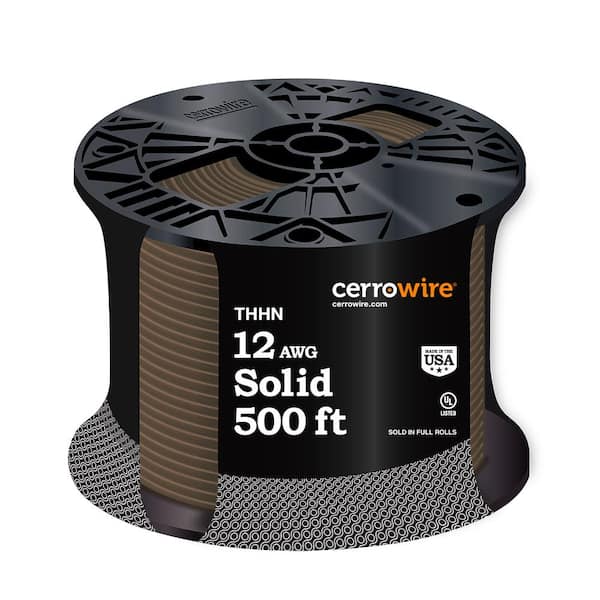 Cerrowire 500 ft. 12 Gauge Brown Solid Copper THHN Wire (2)