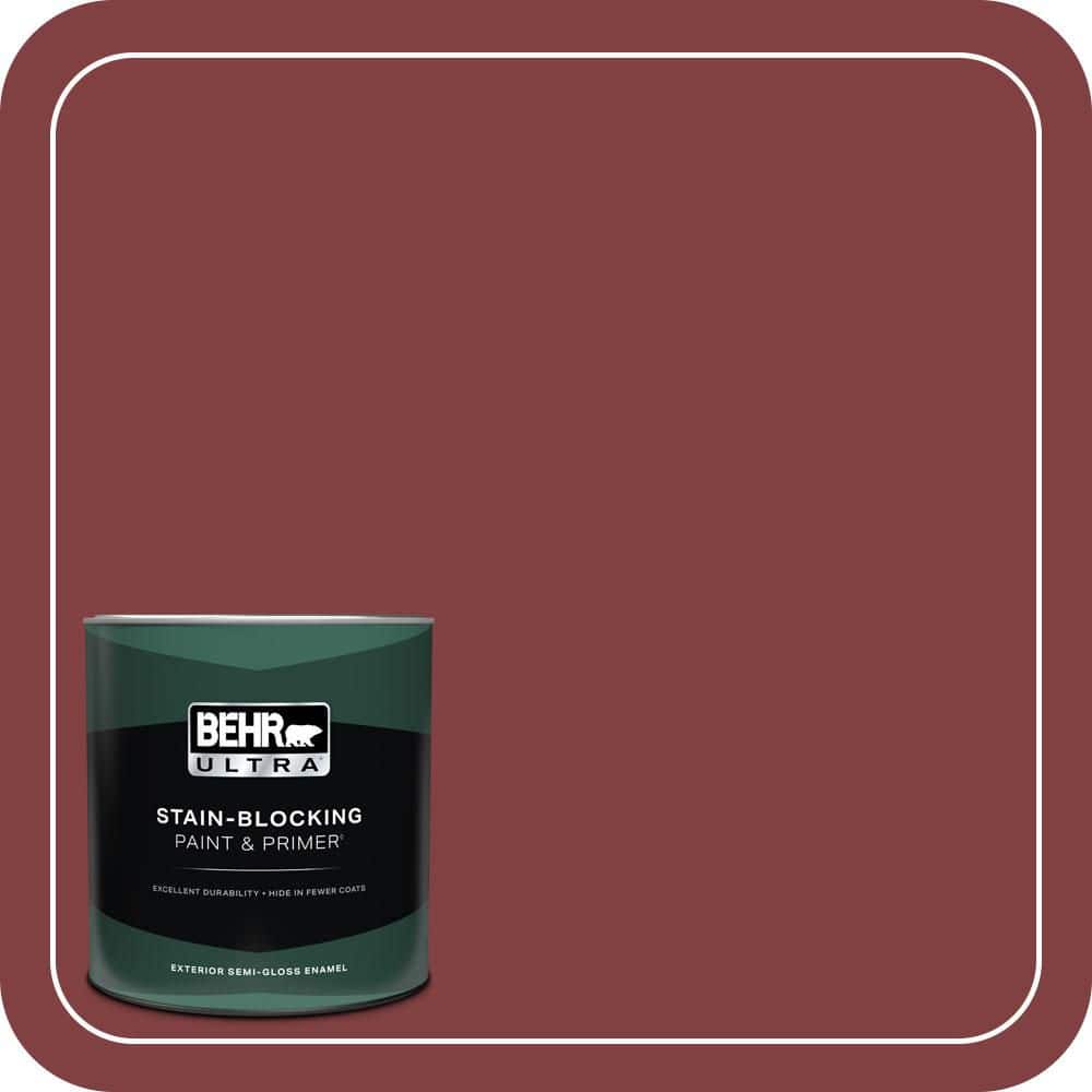 BEHR ULTRA 1 qt. #S-H-130 Red Red Wine Semi-Gloss Enamel Exterior Paint & Primer