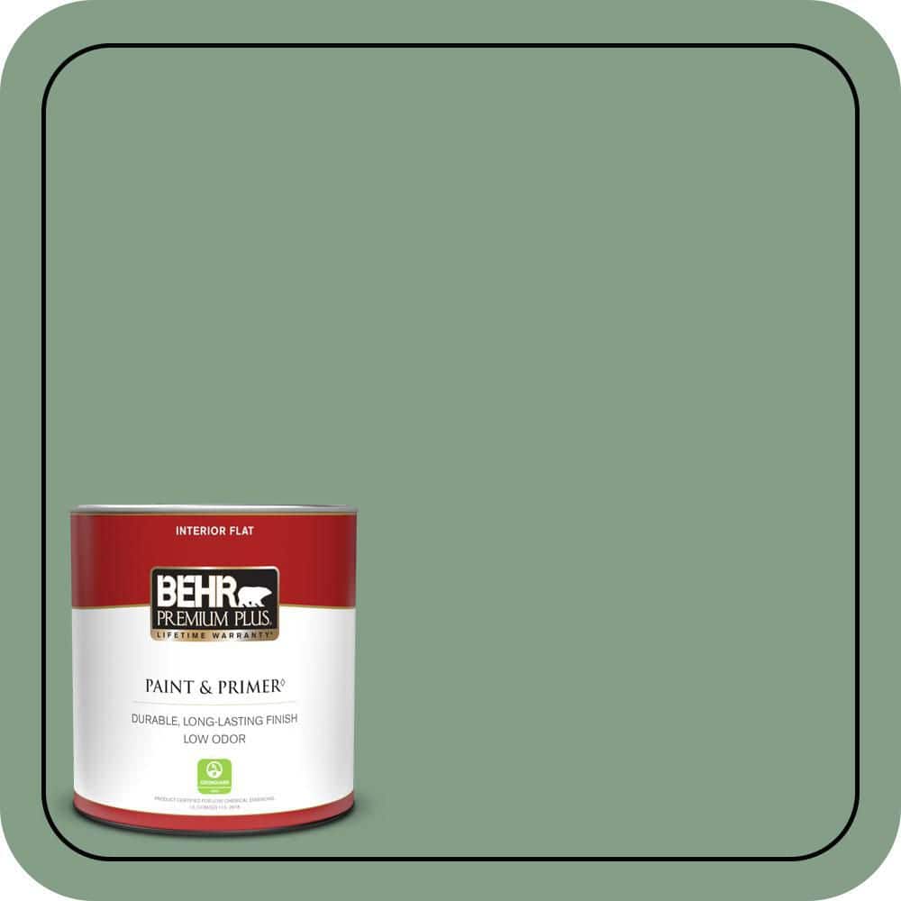 BEHR PREMIUM PLUS #S410-5 Track Green Flat Low Odor & Primer