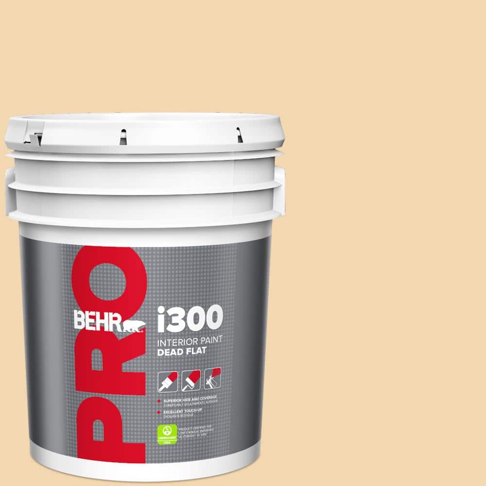 BEHR PRO 5 gal. #M270-3 Cream Custard Dead Flat Interior Paint