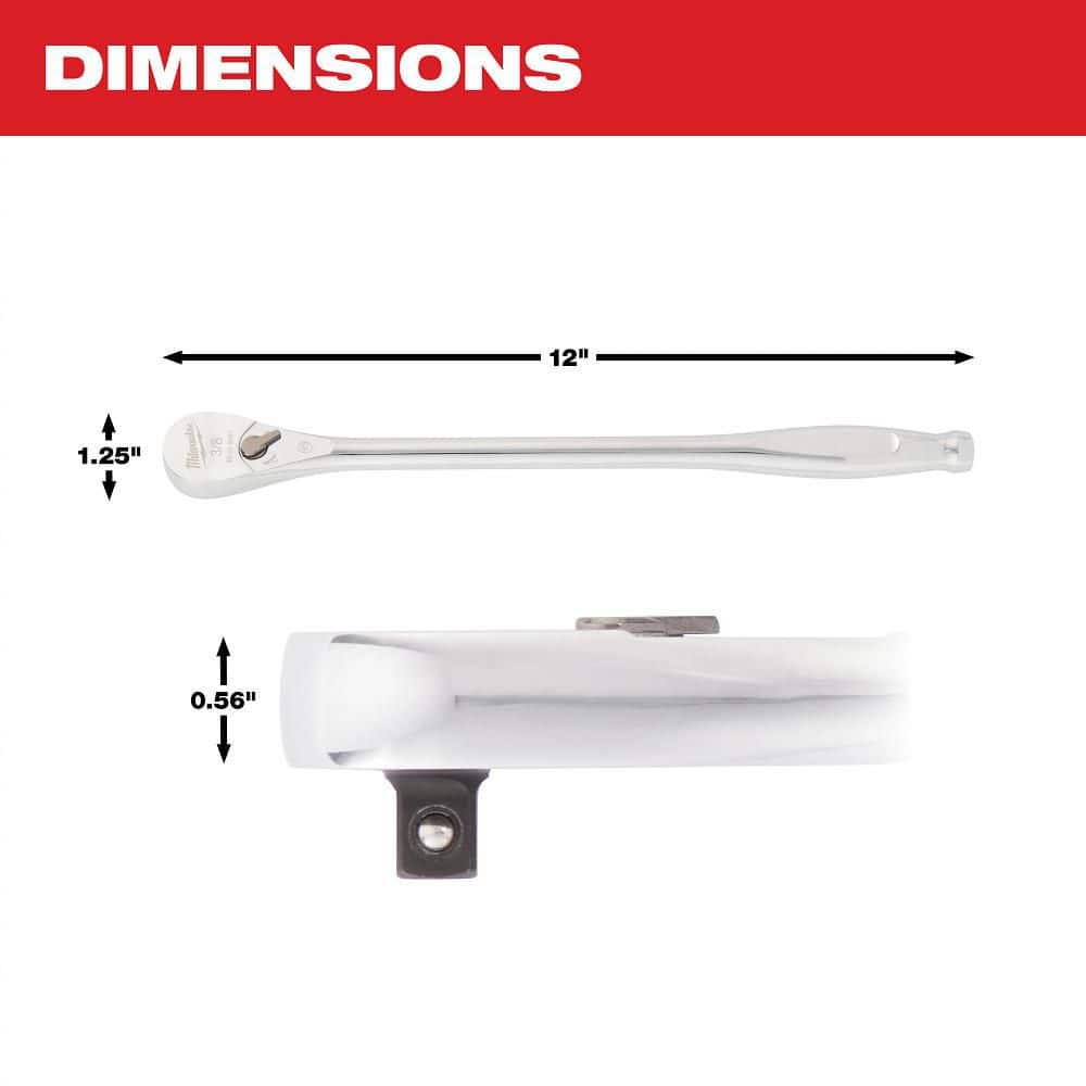 Milwaukee . Drive 90-Tooth Extended Ratchet with . Drive Extension Set (5-Piece) (3)