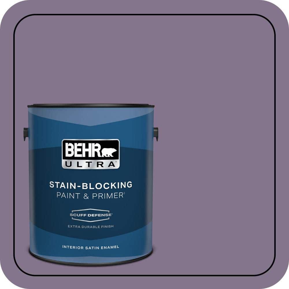 BEHR ULTRA 1 gal. #S100-5 Purple Potion Extra Durable Satin Enamel Interior Paint & Primer